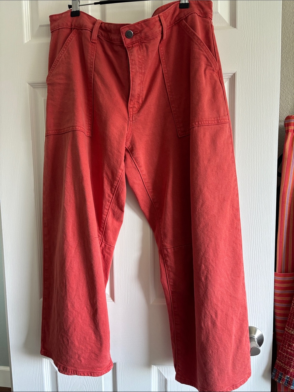 Just USA Coral-Red Wide Leg Flare Jeans